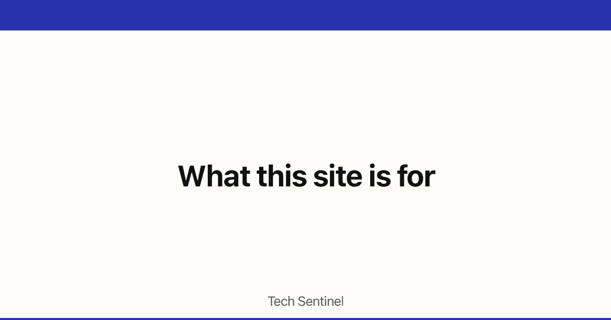 What this site is for